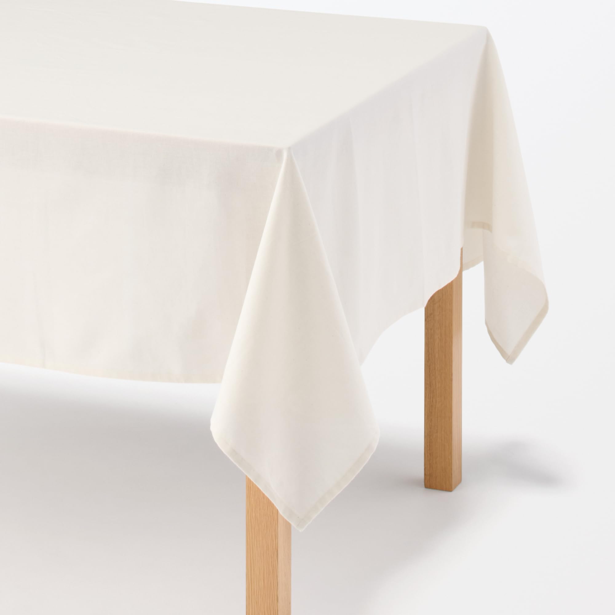 Amazon｜無印良品 インド綿細番手 テーブルクロス 生成／約300×150cm